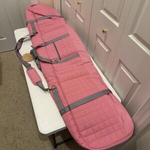 Snowboard Bag Pottery Barn Pink Quilted Personalized Shoulder Strap 64x15 NWT